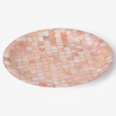Peach and Gold Mermaid Scales Papieren Bordje (Gekanteld)