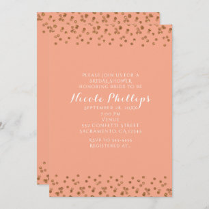 Peach and Gold Modern Glam: elke uitnodiging tot e