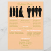 Peach and Gold Polka Dot Ceremony Weddenschap Programmakaart (Achterkant)