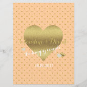 Peach and Gold Polka Dot Ceremony Weddenschap Programmakaart (Voorkant)
