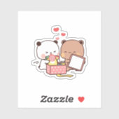 Peach and Goma Mochi Beer Couple Sticker (Vel)