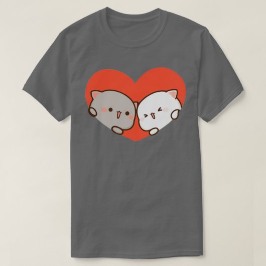 Peach and Goma Mochi Cat Love 1 T-shirt (Design voorkant)