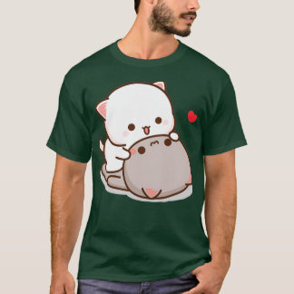 Peach and Goma Mochi Cat Love  T-shirt