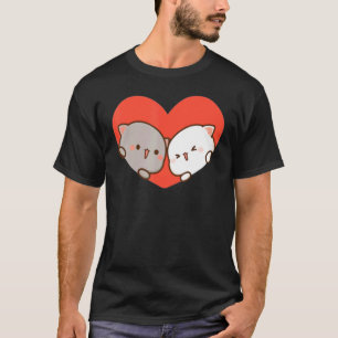 Peach and Goma Mochi Cat Love T-shirt