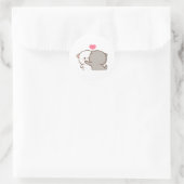 Peach and Goma Mochi Cat Ronde Sticker (Tas)
