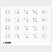 Peach and Goma Mochi Cat Ronde Sticker (Vel)