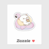 Peach and Goma Mochi Cat Sticker (Vel)