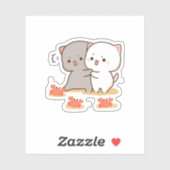 Peach and Goma Mochi Cat Sticker (Vel)
