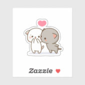 Peach and Goma Mochi Cat Sticker (Vel)