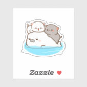 Peach and Goma Mochi Cat Sticker (Vel)