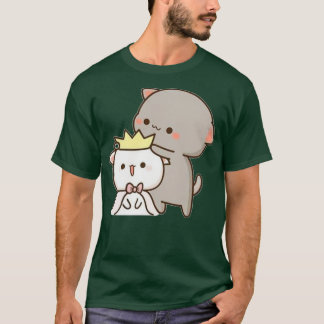 Peach and goma mochi cat  t-shirt