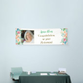 Peach and Green Floral Photo Retirement Banner (Beurs)