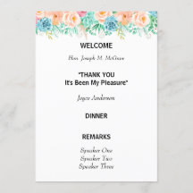 Peach and Green Floral Retirement Programme