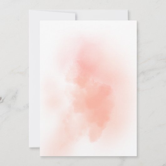 Peach and Green Floral Wedding Invitation Kaart (Achterkant)