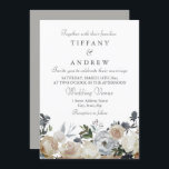 Peach and Grey Elegant Wedding Invitation Kaart<br><div class="desc">Perzik en Grijze Elegant Wedding Invitation Matching collectie in Niche en Nest store.</div>