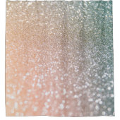 Peach and Grey Sparkle Glamor Glitter Douchegordijn (Voorkant)
