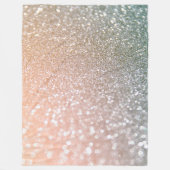Peach and Grey Sparkle Glamor Glitter Fleece Deken (Voorkant)