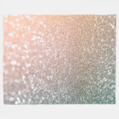 Peach and Grey Sparkle Glamor Glitter Fleece Deken (Voorkant (Horizontaal))