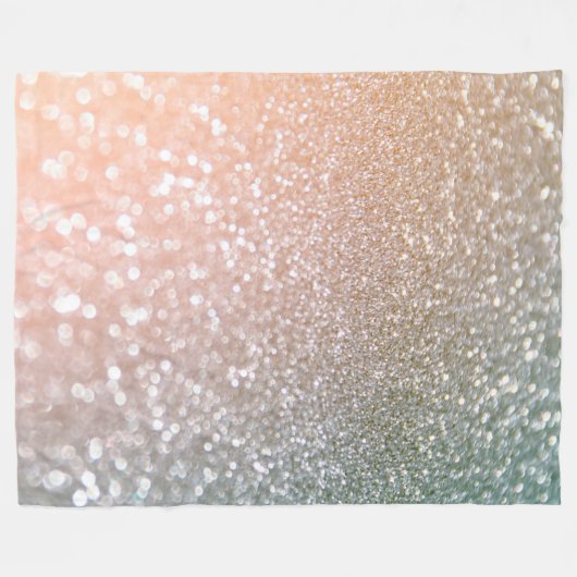 Peach and Grey Sparkle Glamor Glitter Fleece Deken (Voorkant (Horizontaal))