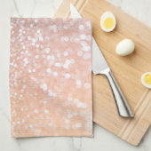 Peach and Grey Sparkle Glamor Glitter Theedoek (Quarter Fold)