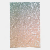 Peach and Grey Sparkle Glamor Glitter Theedoek (Verticaal)