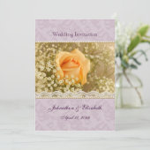 Peach and Lavender Roos Weddenschap Kaart (Staand voorkant)