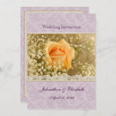 Peach and Lavender Roos Weddenschap Kaart (Voorkant / Achterkant)