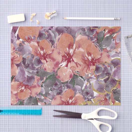 Peach and Paars Petals ontkoppeling Tissuepapier (Craft)