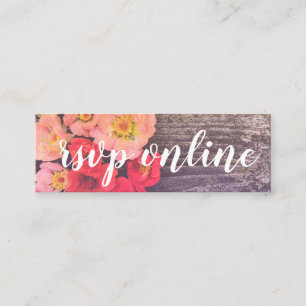 Peach and Poppy Mini Web RSVP-kaart Visitekaartje