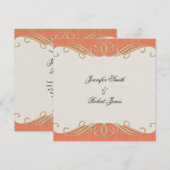 Peach and Sage Elegant Scroll Wedding Invitation Kaart (Voorkant / Achterkant)