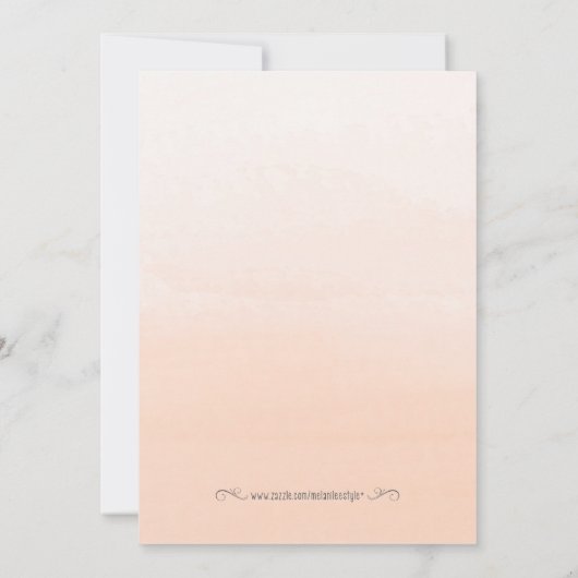 Peach and Silver Birthday Invitation Kaart (Achterkant)