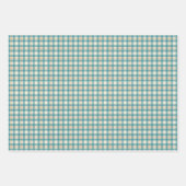 Peach and Teal Plaid Inpakpapier Vel (Voorkant)