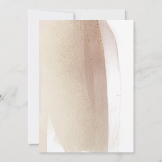 Peach and Terracotta Brush Strokes Minimal Wedding Save The Date (Achterkant)