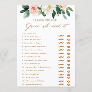 Peach and White Floral zei hij: "Game" Kaart