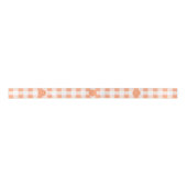 Peach and White Gingham, Your Monogram Satijnen Lint (Voorkant)