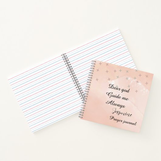 Peach and white personalized prayer journal  notitieboek (Binnen)