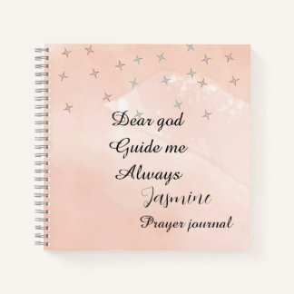 Peach and white personalized prayer journal notitieboek