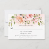 Peach and White Roses Greenery Colorwash RSVP (Voorkant)