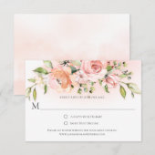 Peach and White Roses Greenery Colorwash RSVP (Voorkant / Achterkant)
