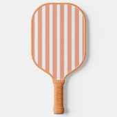 Peach and White Striped Pickleball Paddle (Voorkant)