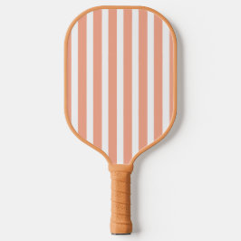 Peach and White Striped Pickleball Paddle