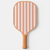 Peach and White Striped Pickleball Paddle (Achterkant)