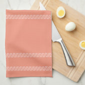 Peach and White Theedoek (Quarter Fold)