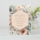 Peach Angelic Spring Wedding Kaart (Staand voorkant)