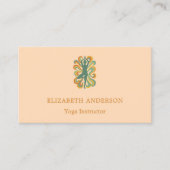 Peach apricot Yoga pose Instructor Visitekaartje (Voorkant)