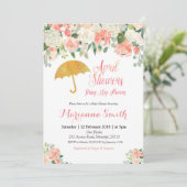 Peach April Shower brengt de Uitnodiging van de Mo (Staand voorkant)