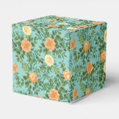 Peach Aqua Blauwgroen Weddenschap Rozen Floral Bedankdoosjes (Achterkant)