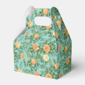 Peach Aqua Blauwgroen Weddenschap Rozen Floral Bedankdoosjes (Achterkant)