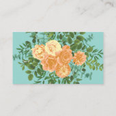 Peach Aqua Blauwgroen Weddenschap Rozen Floral Informatiekaartje (Achterkant)