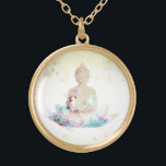 *~* Peach Aqua Buddha AP33 Floral Lotus Goud Vergulden Ketting<br><div class="desc">(( Search id AP33 for gelijkaardige design )) Eenvoudige en Minimale Abstracte Boho Zen Waterverf zacht met GOLD gebieden. Er zijn opties in vorm en metaal het plukken kleuren in het Zilveren Bord en het Gouden Bord. * Energetisch verbeterde Boheemse Botanische Garland / Bouquet Floral / Flowers Pastel Modern Popular,...</div>